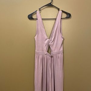 Purple satin jumpsuit